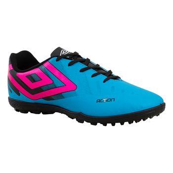Chuteira-Society-Azul-Preto-e-Rosa-Fluor-Action-|-Umbro-Tamanho--39---Cor--AZUL-0
